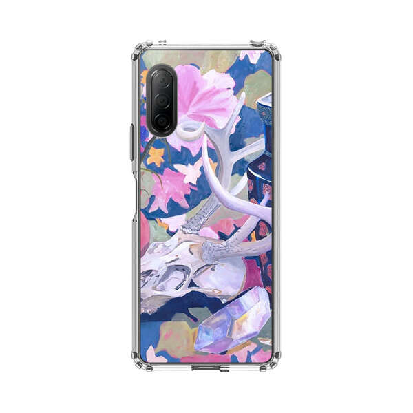 Floral Ornate Vases with Antlers Skull and Crystal Sony Xperia 10 II Case