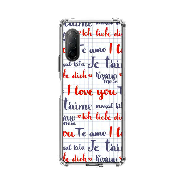 Love Message Multilingual Pattern Sony Xperia 10 II Case