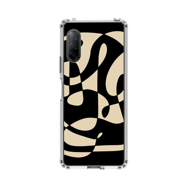 Modern Abstract Beige and Black Geometry Sony Xperia 10 II Case