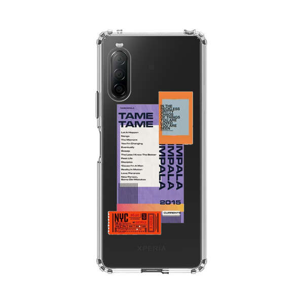 Modern Graphic Collage with Typography and Ticket Elements Sony Xperia 10 II Case