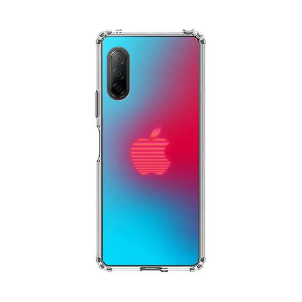 Neon Striped Apple Logo Gradient Background Sony Xperia 10 II Case