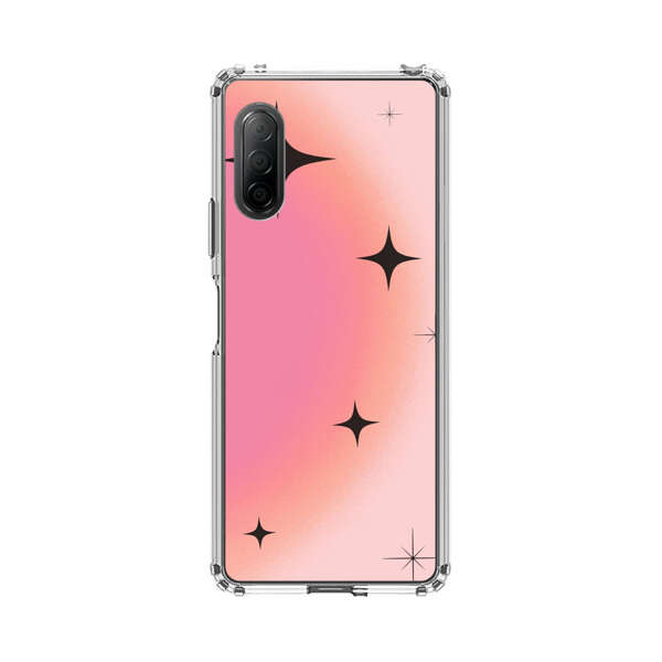Pink Peach Gradient with Black Stars Sony Xperia 10 II Case