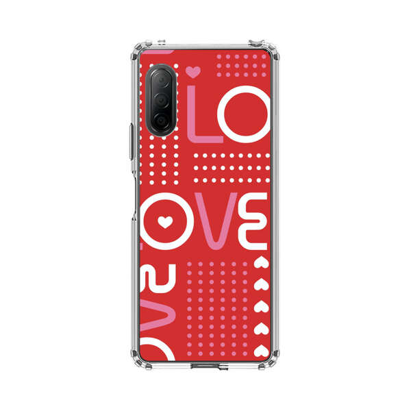 Red Love Typography Pattern Sony Xperia 10 II Case