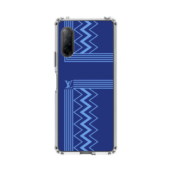 Stylish Geometric Zigzag Pattern in Blue Sony Xperia 10 II Case