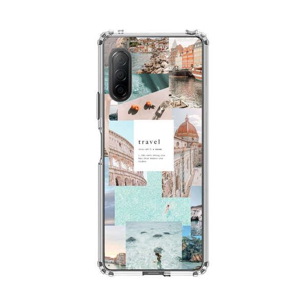 Travel Scenic Collage with Landmarks and Coastline Sony Xperia 10 II Case