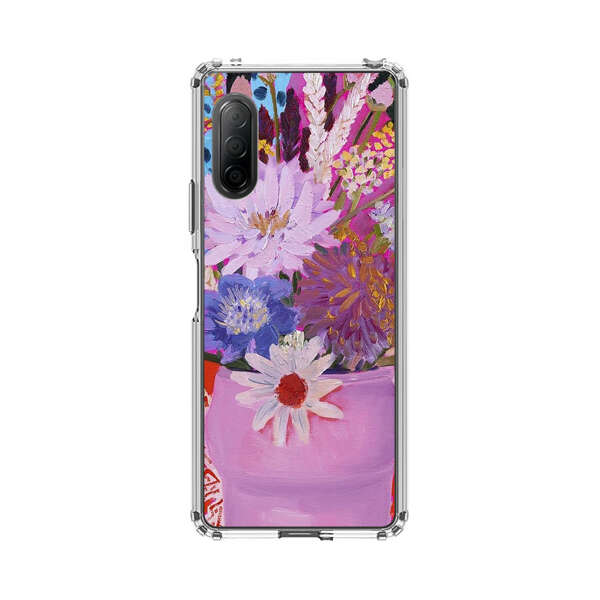 Vibrant Floral Bouquet in Pink Vase Sony Xperia 10 II Case