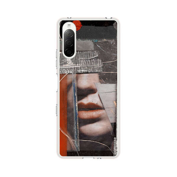 Abstract Collage Close Up Face Sony Xperia 10 III Case