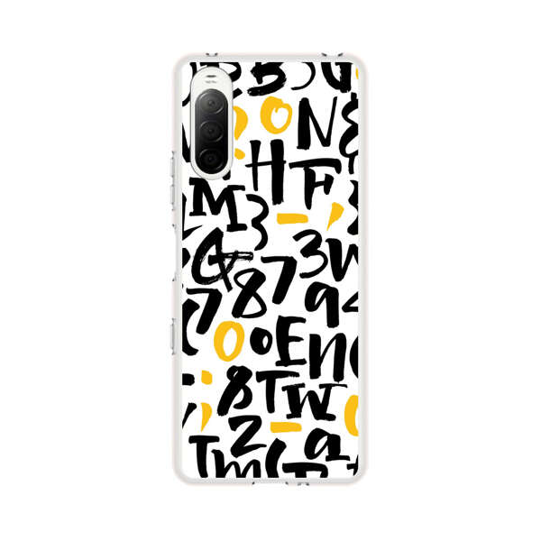 Abstract Typography Letter Number Pattern Sony Xperia 10 III Case