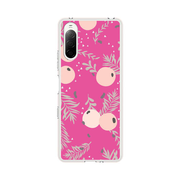 Berries Floral Pattern Pink Background Sony Xperia 10 III Case