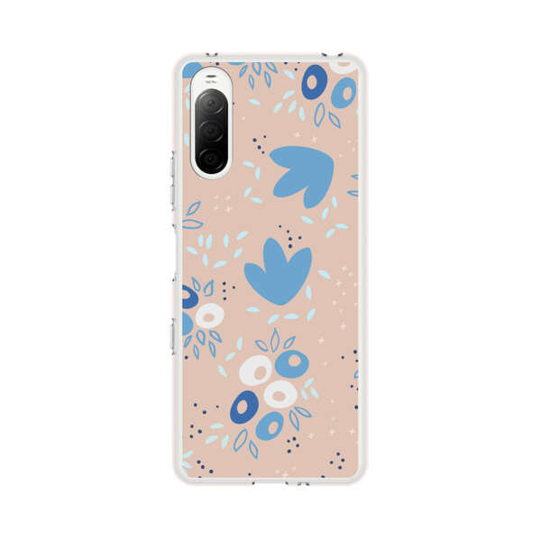 Blue Floral Pattern Sony Xperia 10 III Case