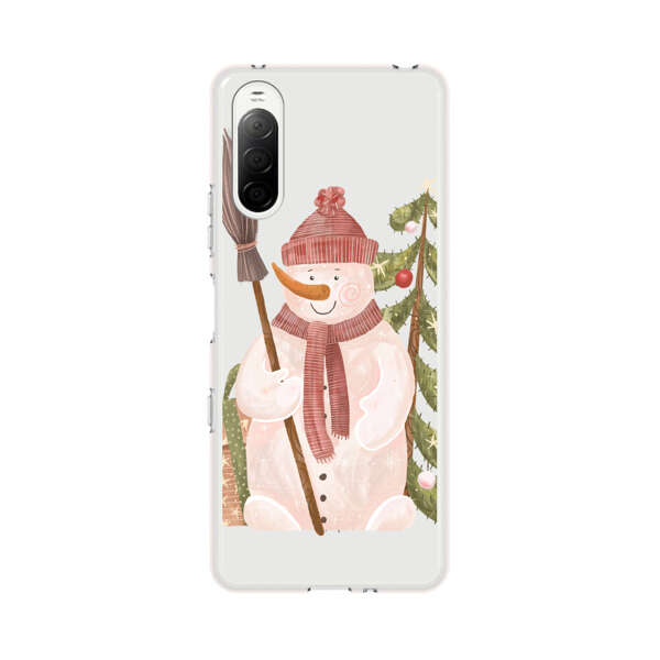 Charming Winter Snowman Illustration Sony Xperia 10 III Case