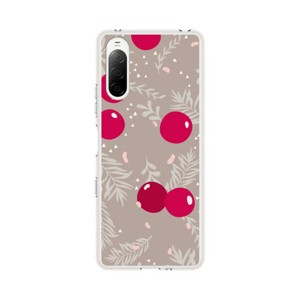 Cranberries and pine branches holiday pattern Sony Xperia 10 III Case