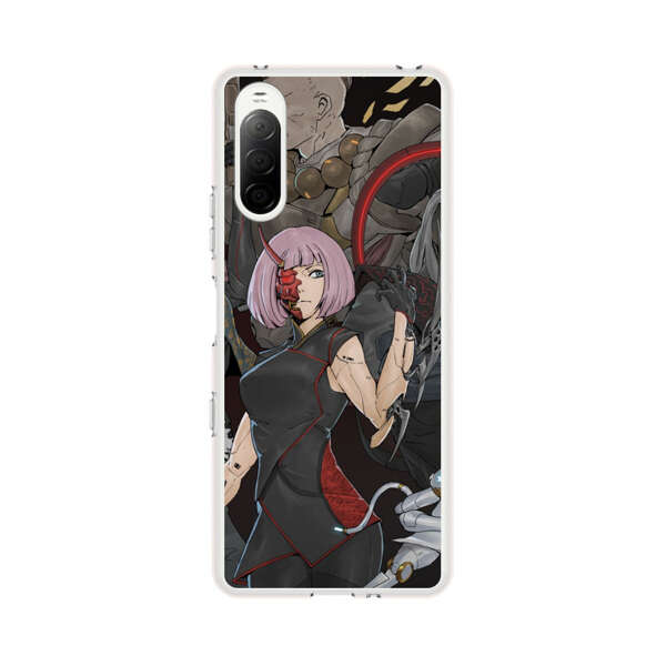 Futuristic Cyberpunk Warriors and Robotic Cat in Dynamic Pose Sony Xperia 10 III Case