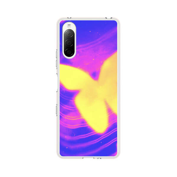 Glowing Purple and Yellow Butterflies Sony Xperia 10 III Case