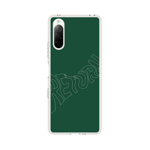 Minimalist Green Wavy Return Text Sony Xperia 10 III Case