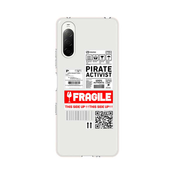 Pirate Activist Fragile Shipping Label Sony Xperia 10 III Case