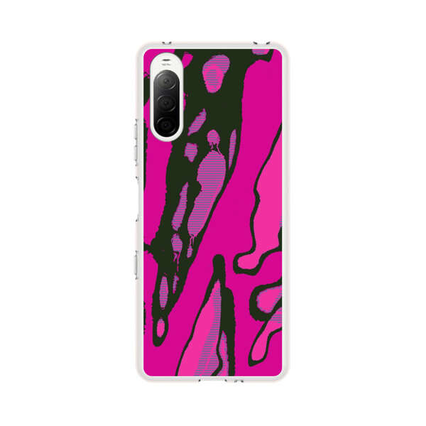 Vibrant Abstract Magenta Black Pattern Sony Xperia 10 III Case