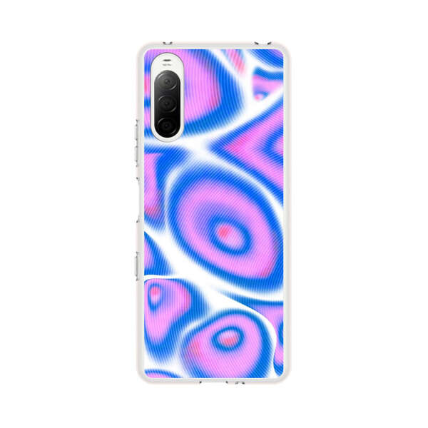 Vibrant Abstract Pink and Blue Swirl Pattern Sony Xperia 10 III Case