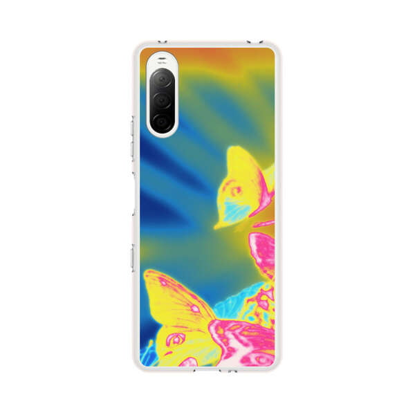 Vibrant Colorful Neon Butterflies Abstract Sony Xperia 10 III Case