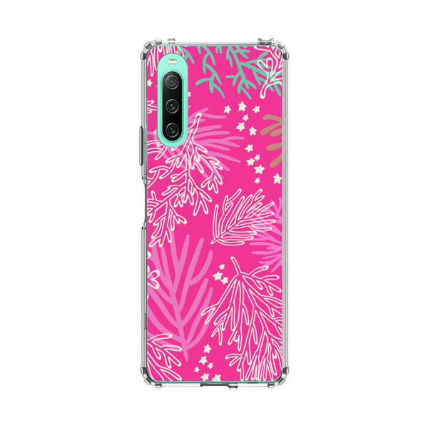 Bright Pink Tropical Leaf Pattern Sony Xperia 10 IV Case