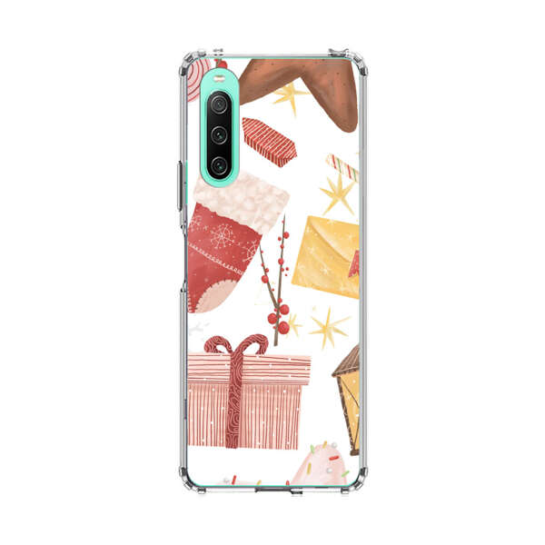 Christmas Festive Pattern with Gingerbread and Gifts Sony Xperia 10 IV Case