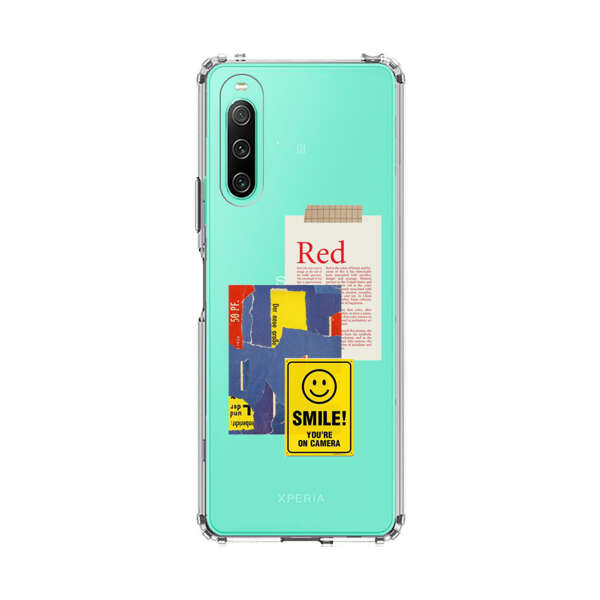 Collage Torn Paper Smiley Face Yellow Sign Sony Xperia 10 IV Case