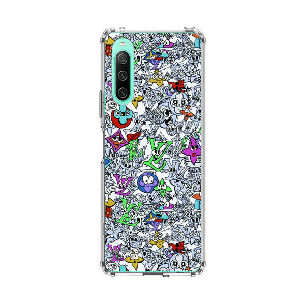 Colorful Cartoon Graffiti Pattern Sony Xperia 10 IV Case