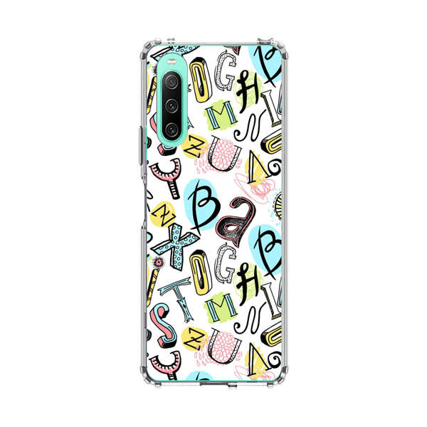 Colorful Scattered Alphabet Letters Pattern Sony Xperia 10 IV Case