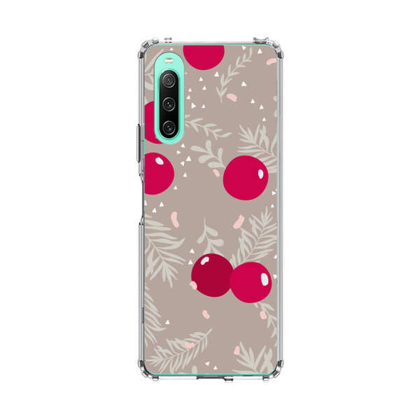Cranberries and pine branches holiday pattern Sony Xperia 10 IV Case