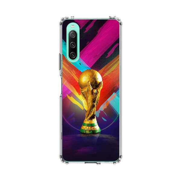 Golden Soccer Trophy with Colorful Abstract Background Sony Xperia 10 IV Case