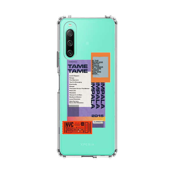 Modern Graphic Collage with Typography and Ticket Elements Sony Xperia 10 IV Case