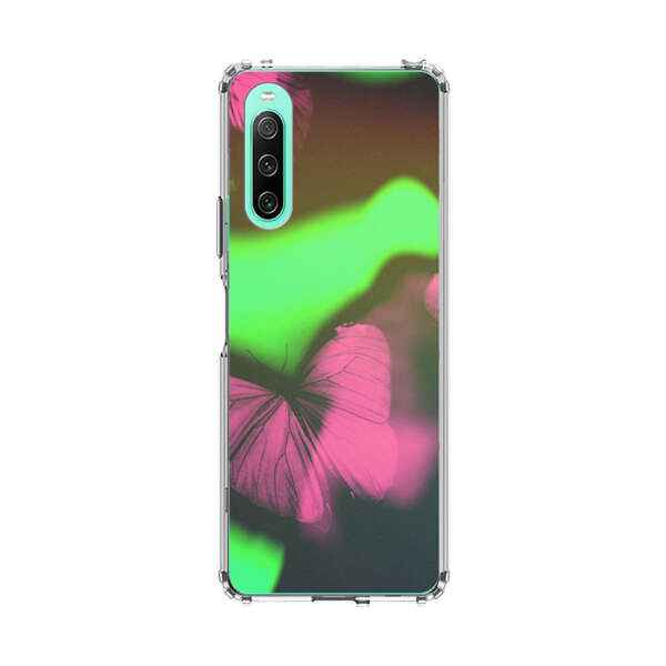 Pink Butterflies Green Background Sony Xperia 10 IV Case