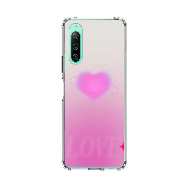 Pink Glowing Heart Love Sparkle Sony Xperia 10 IV Case