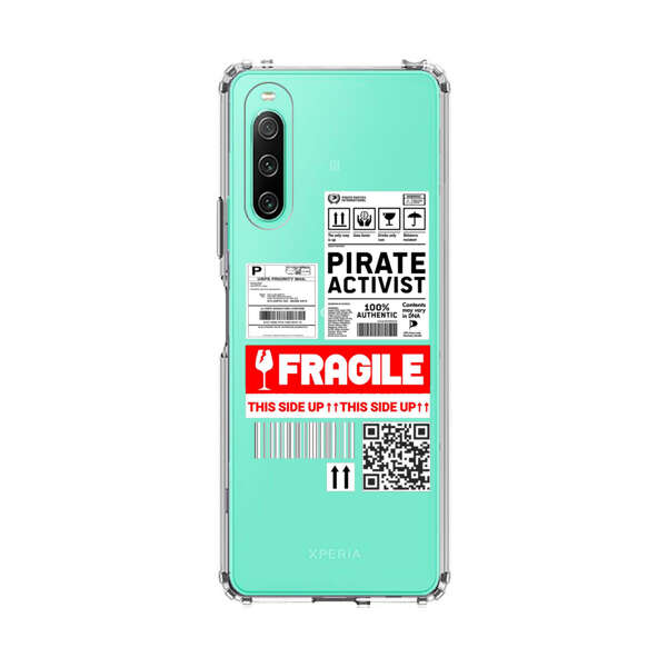 Pirate Activist Fragile Shipping Label Sony Xperia 10 IV Case