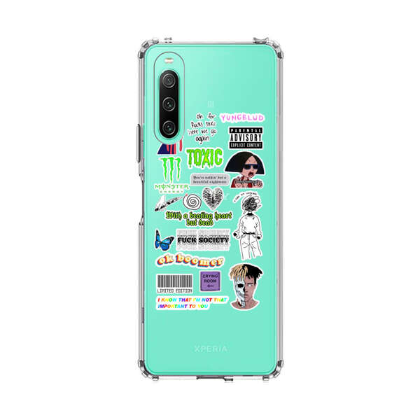Sticker Collage Edgy Expressive Pop Culture Sony Xperia 10 IV Case