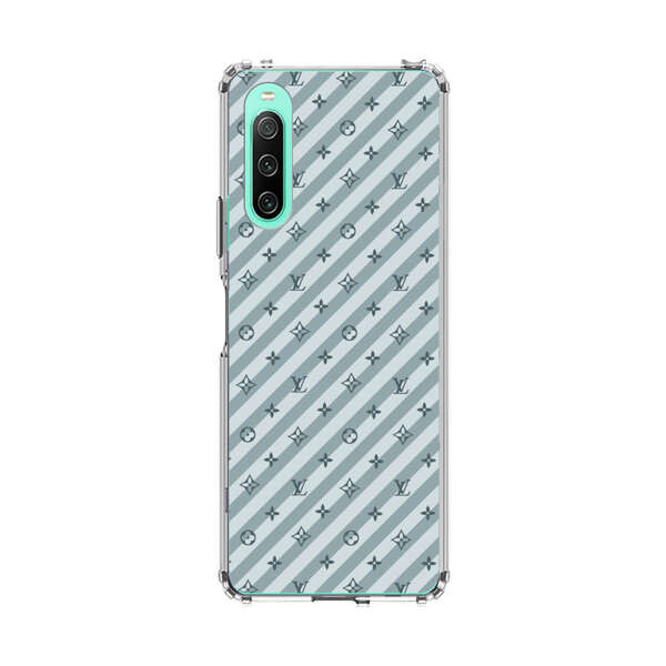 Stylish Blue Diagonal Striped Luxury Logo Pattern Sony Xperia 10 IV Case