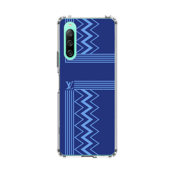 Stylish Geometric Zigzag Pattern in Blue Sony Xperia 10 IV Case