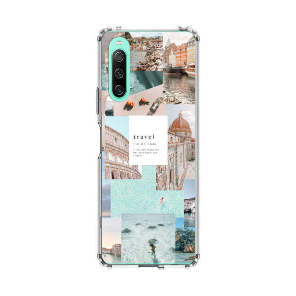 Travel Scenic Collage with Landmarks and Coastline Sony Xperia 10 IV Case