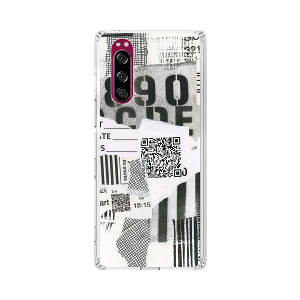Abstract Collage Torn Paper Barcodes Sony Xperia 5 Case