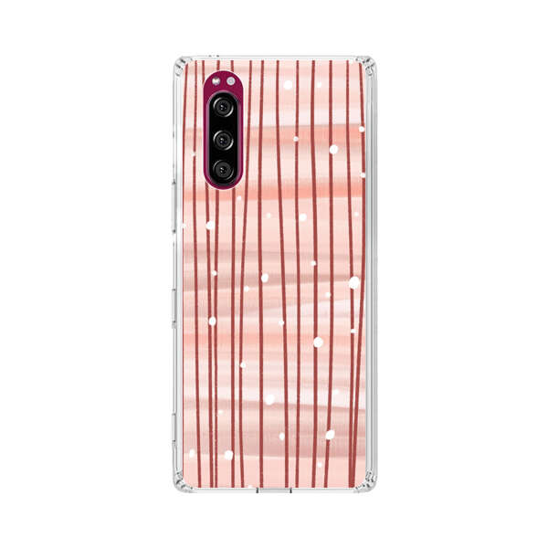 Abstract Vertical Lines Pink Pattern Sony Xperia 5 Case