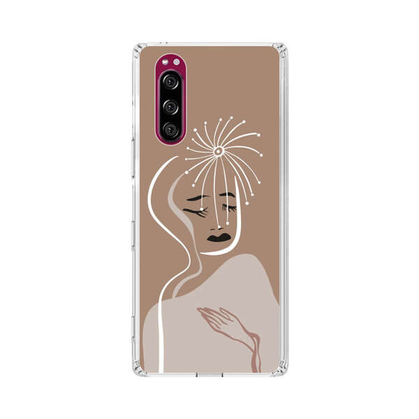 Artistic Abstract Portrait with Serene Face Sony Xperia 5 Case