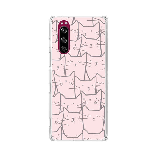 Cute Hand Drawn Cat Pattern Sony Xperia 5 Case