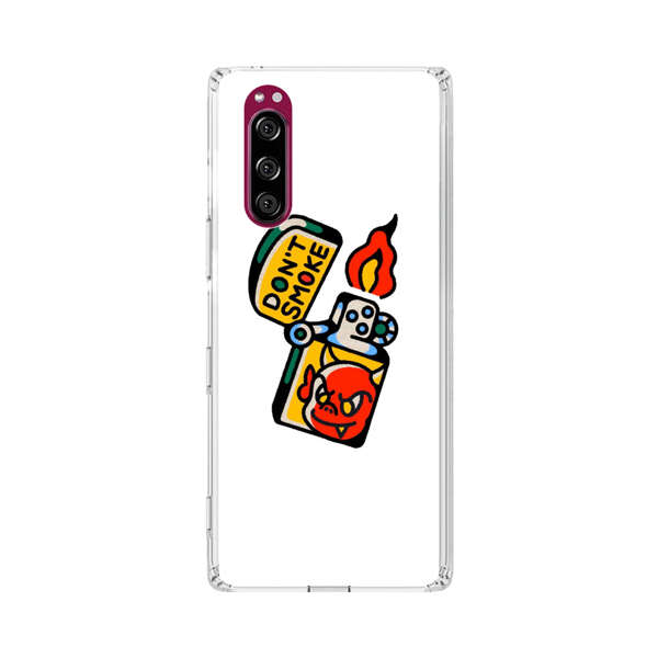 Don't Smoke Vintage Lighter with Devil Face Sony Xperia 5 Case