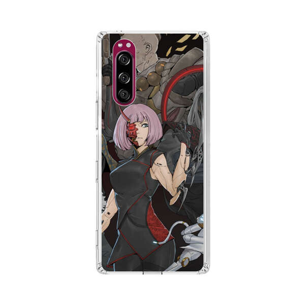 Futuristic Cyberpunk Warriors and Robotic Cat in Dynamic Pose Sony Xperia 5 Case