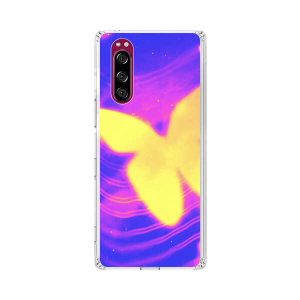 Glowing Purple and Yellow Butterflies Sony Xperia 5 Case