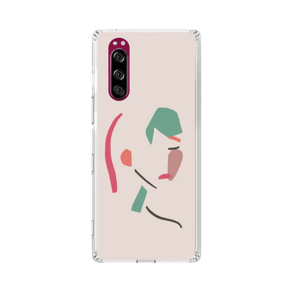 Minimalist Abstract Line Art Woman Face Sony Xperia 5 Case