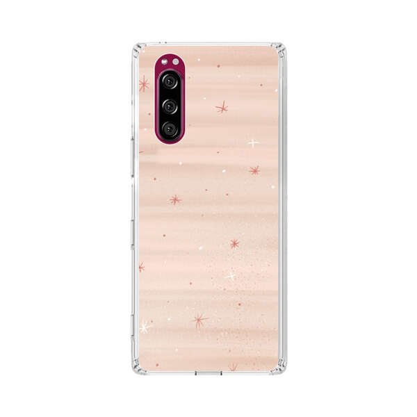 Soft Pink Background with Delicate Stars Sony Xperia 5 Case
