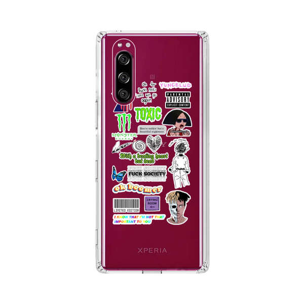 Sticker Collage Edgy Expressive Pop Culture Sony Xperia 5 Case
