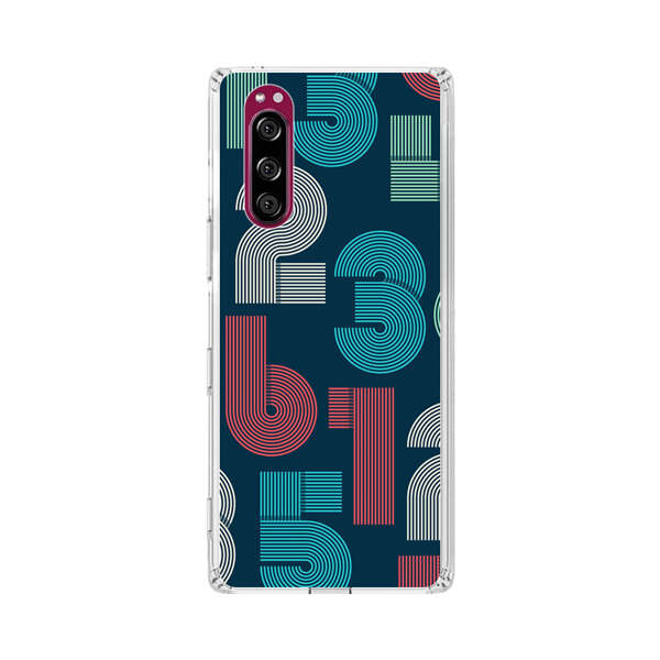 Vibrant Seamless Pattern of Colorful Stylized Numbers Sony Xperia 5 Case