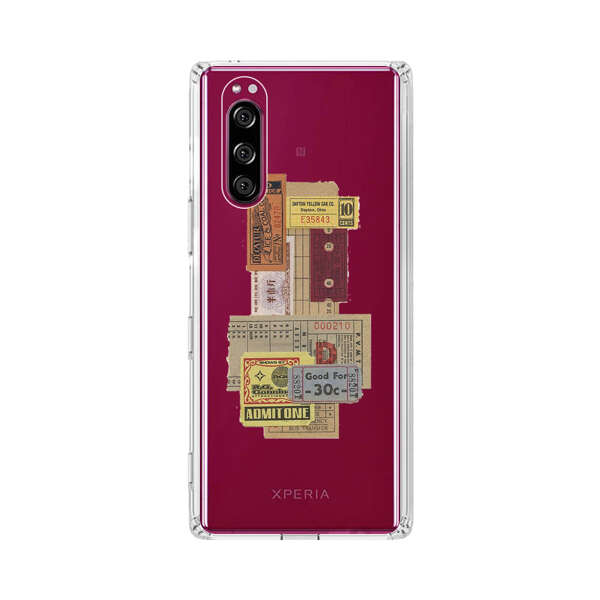 Vintage Admission and Raffle Tickets Collage Sony Xperia 5 Case